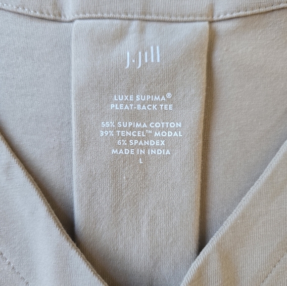J.Jill Luxe Supima Pleat-back Tee Size Large - Picture 8 of 9
